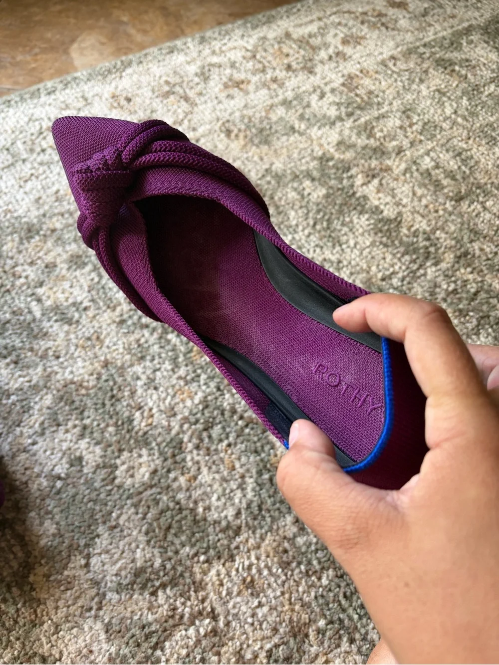Rothy's Purple Pointed Knot Ballet Flats - Picture 2 of 6